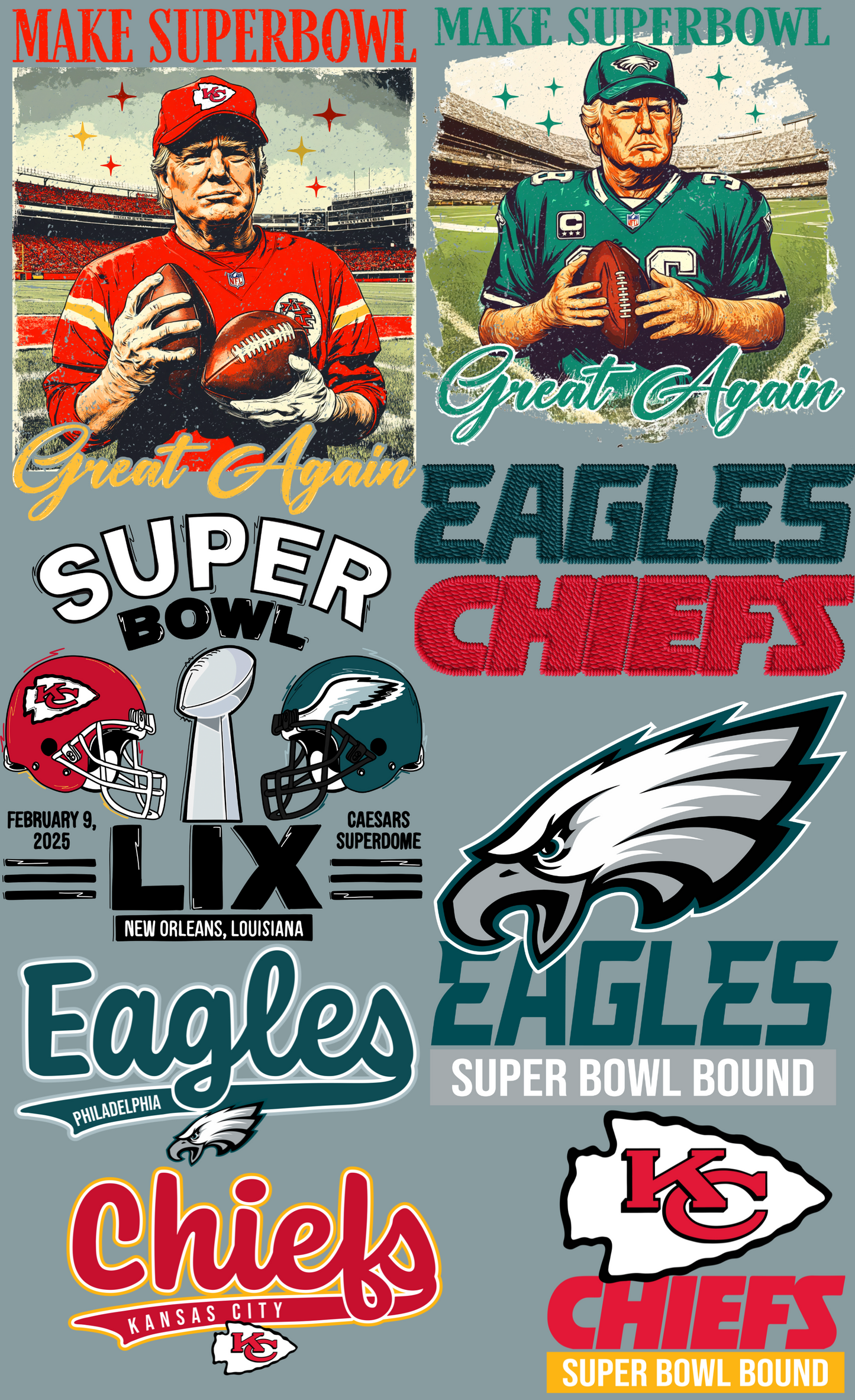 chiefs/eagles gangsheet 23"X36"