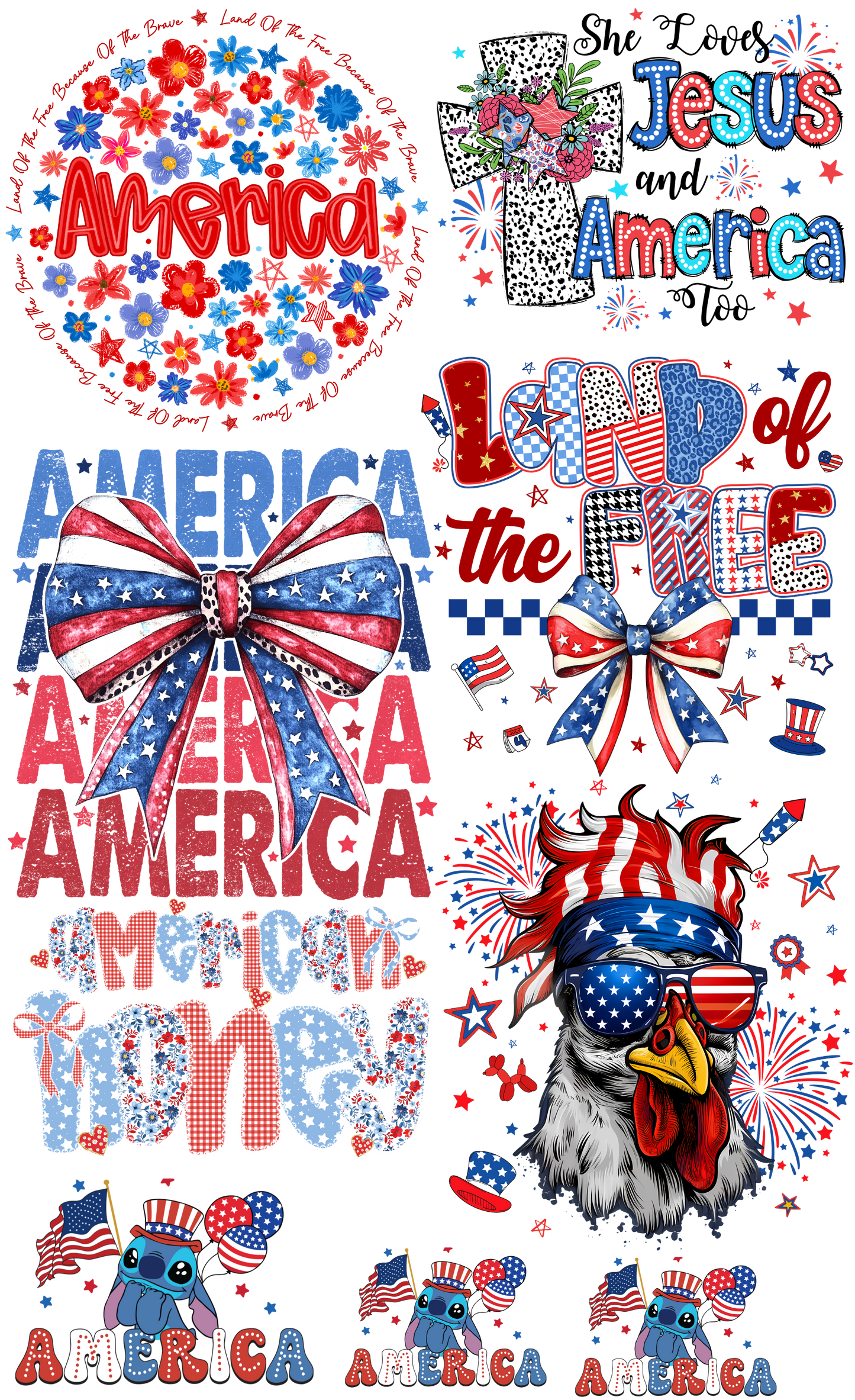 America gangsheet 23"X36"